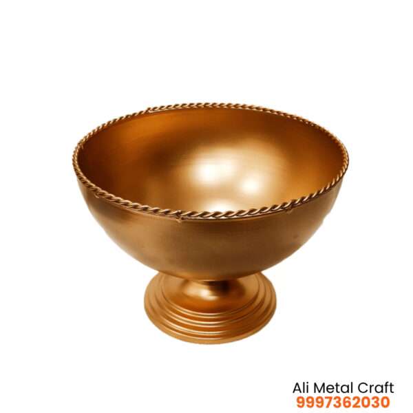 Golden Bowl, Golden Metal Bowl, Golden bowl urli, pooja decoration, Urli, Ali Metal Craft